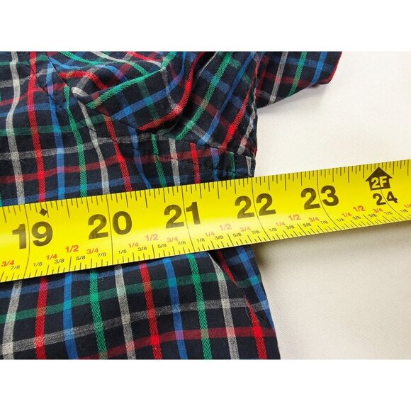 Penguin Heritage Slim Fit Large Mens Black Multi Check Embroidered Logo Shirt - Picture 2 of 9